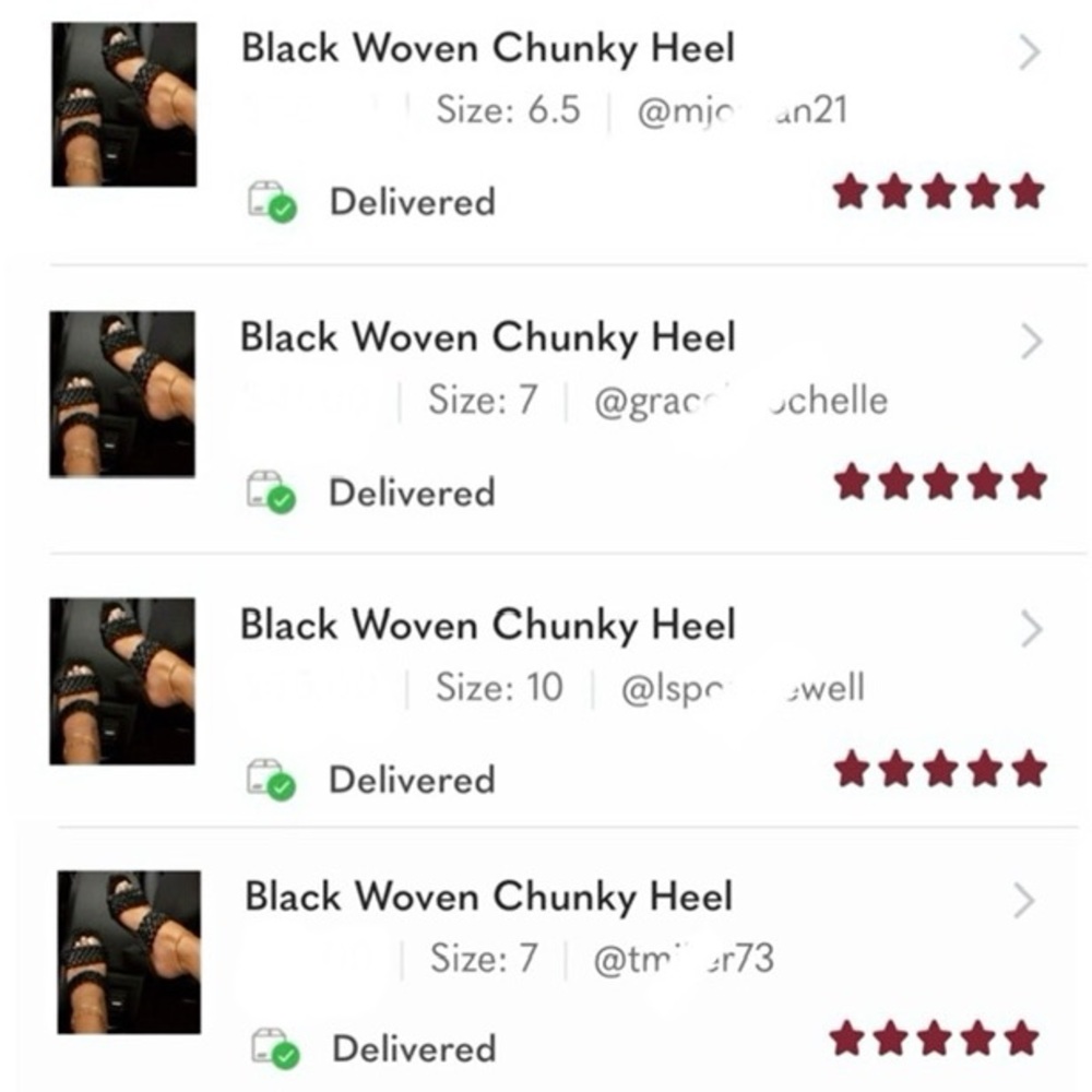 Black Woven Chunky Heel - Picture 8 of 10